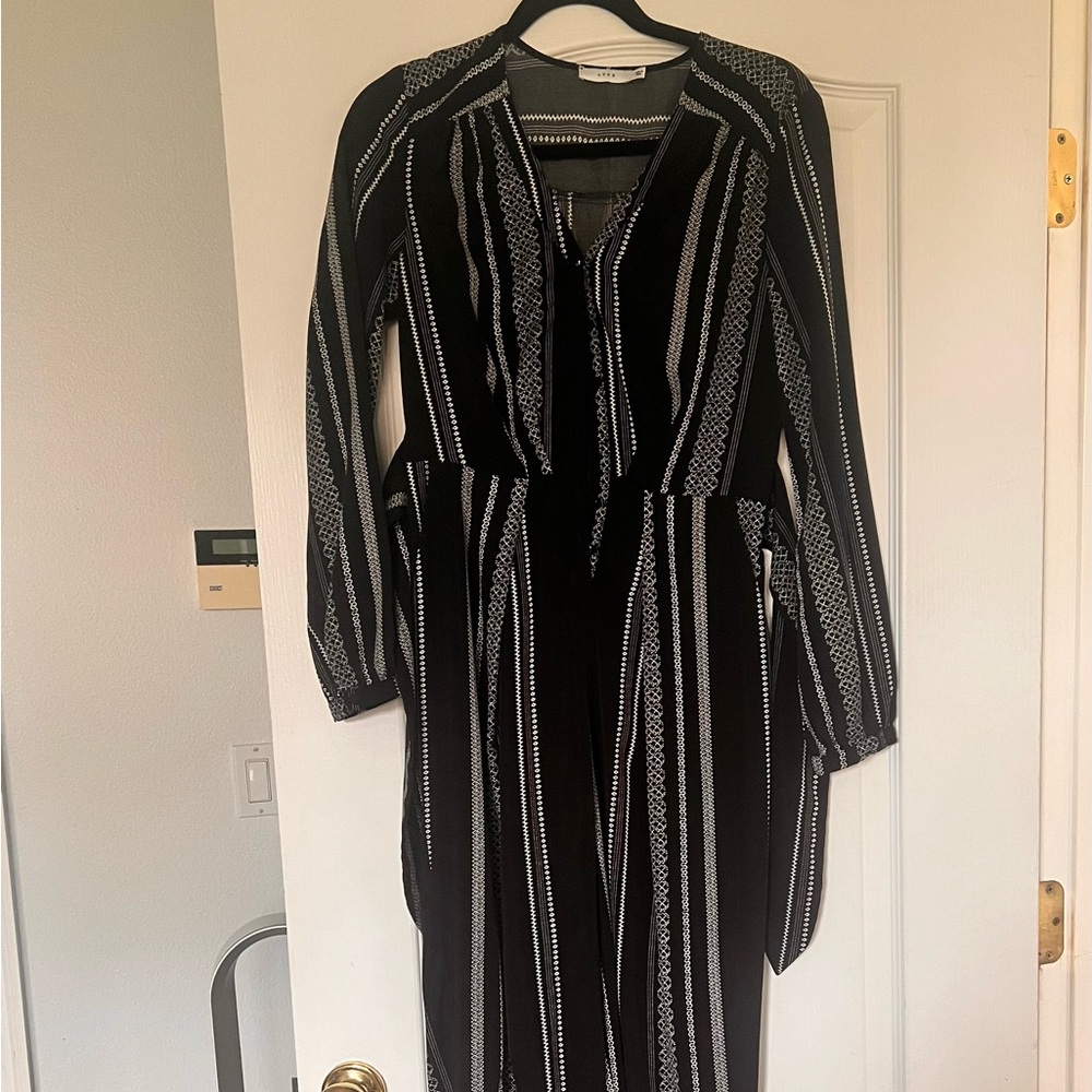 Elegant Black and White Striped Lush Jumpsuit